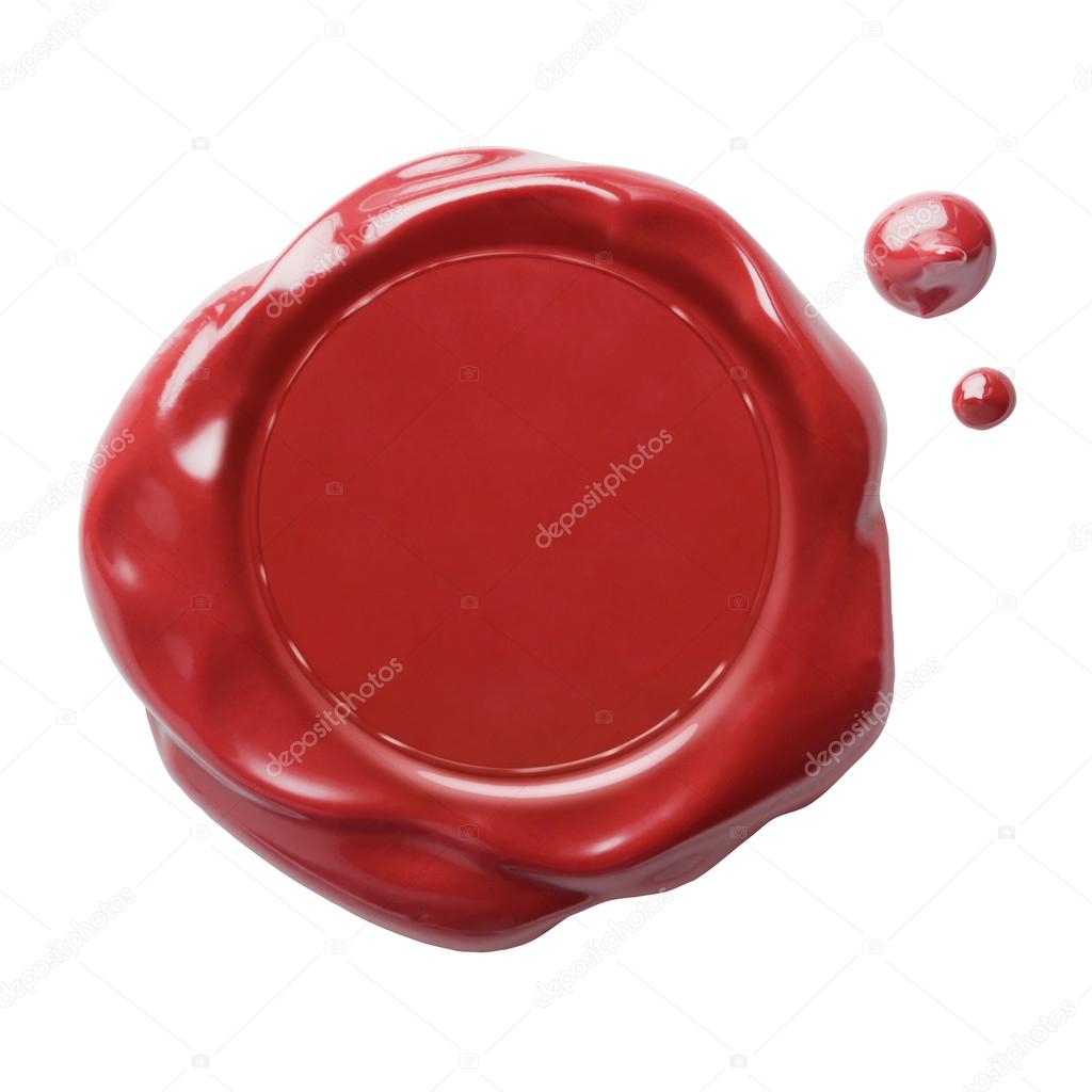Red postal wax seal with clipping path included — Stock Photo © Andrey