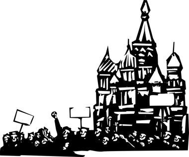 Protest in Moscow clipart
