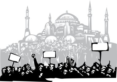 Protest in Istanbul clipart