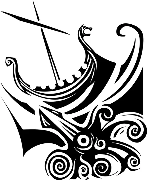 Viking Longship Voile — Image vectorielle