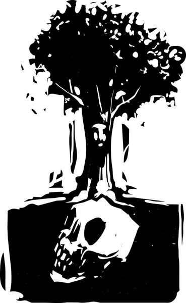 Crâne arbre — Image vectorielle
