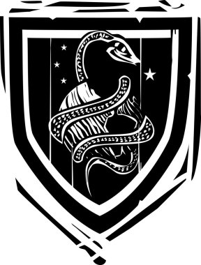 Heraldic Shield World Serpent clipart