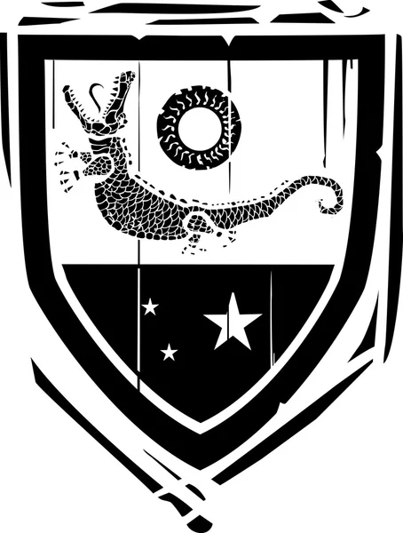 紋章入りの盾ワニ — ストックベクタ