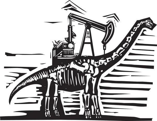 Brontosaurus Oil Well Pump — Stock Vector