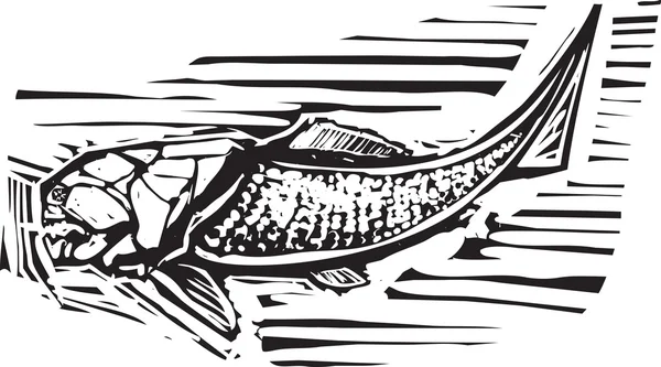 Dunkleosteus pescado fósil — Vector de stock