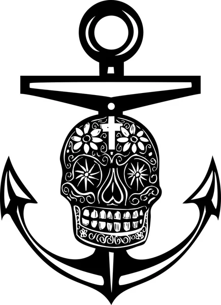 Day of the Dead Anchor — Stock Vector