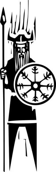 Viking com símbolo de roda — Vetor de Stock