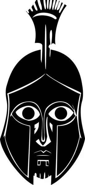 Hoplite In Greek Helmet — Stock Vector