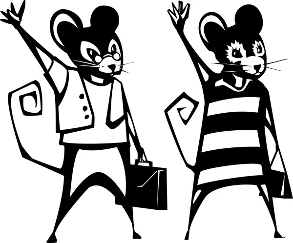 Casal de negócios do mouse —  Vetores de Stock