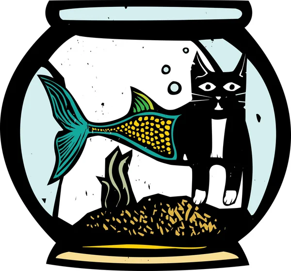 Peixe-gato FishBowl Fish — Vetor de Stock