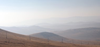  hassas pus sabah sis Vadisi üzerinde. dağlık manzara. Savannah, otlak. fotoğrafı tonlama kullanılan