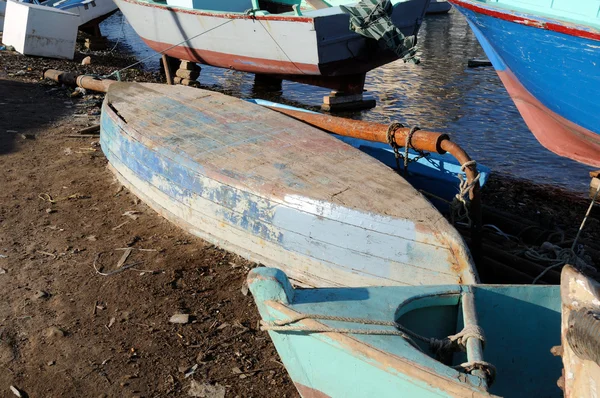 Régi Fából Készült Csónakok Öböl — Stock Fotó