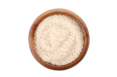 ahşap kase pirinç üst görünümü 