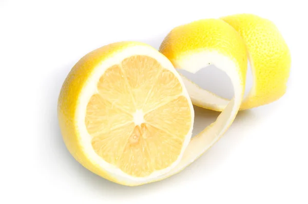 Půl Citronu Bílém Pozadí — Stock fotografie