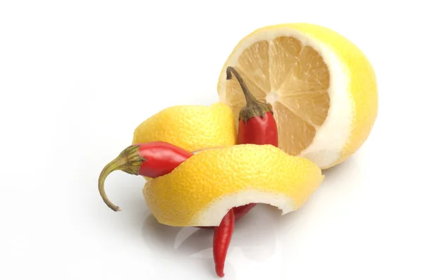 Half Lemon Chili Peppers — Stock Photo, Image