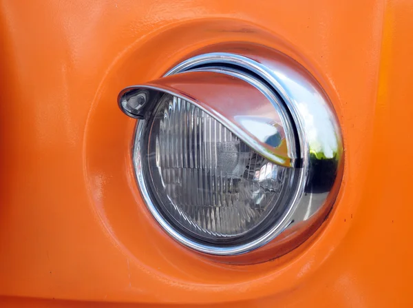 Oranje Vintage Auto Koplamp Close — Stockfoto