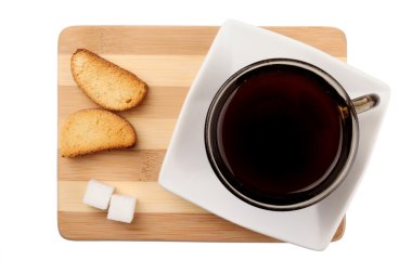 Bir fincan kahve zamanı. Bir fincan kahve ile bir natürmort belirgin bir doku ile gemide görmek en iyi.