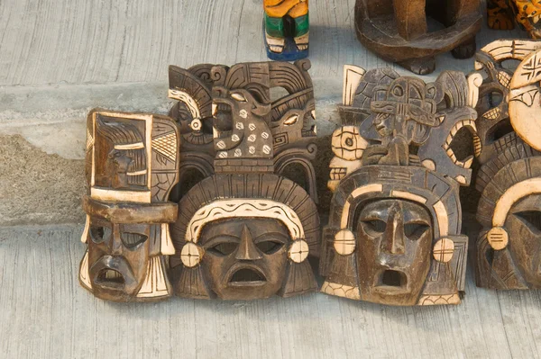 Mayan Wooden Masks — Stock Photo, Image