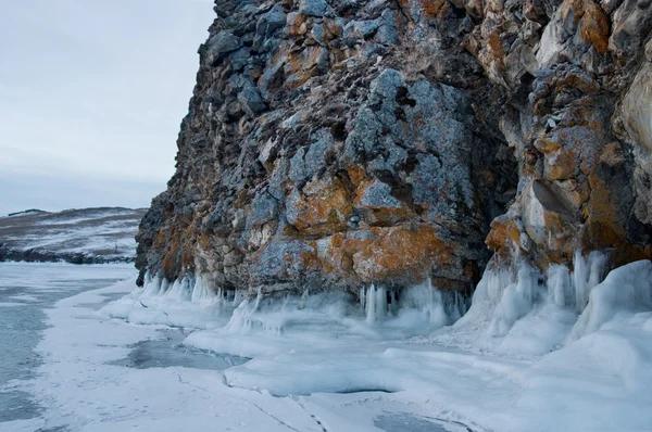 Lago de inverno Baikal — Fotografia de Stock