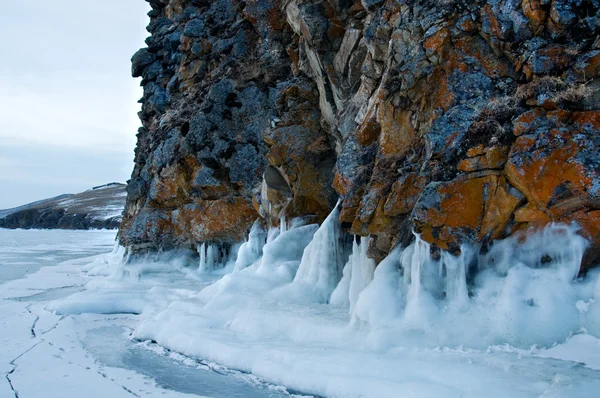 Lago de inverno Baikal — Fotografia de Stock