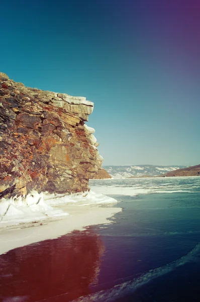 Lago invernale Baikal — Foto Stock