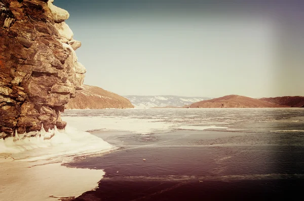 Lago invernale Baikal — Foto Stock