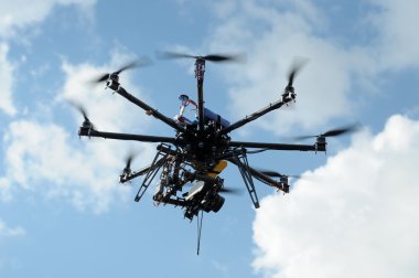 octocopter drone uçuş, dijital fotoğraf makinesi ile kullanılan ve fotoğraf tonlama