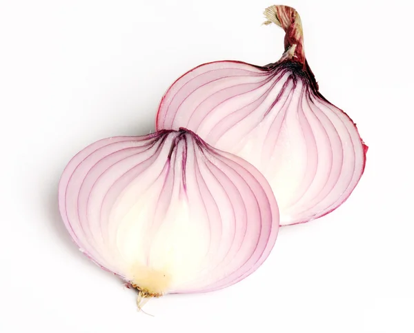 Cebolla roja sobre fondo blanco — Foto de Stock