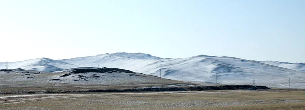 Blue sky over the vast steppes, Olkhon island, Baikal. Used toning of the photo — Stock Photo, Image