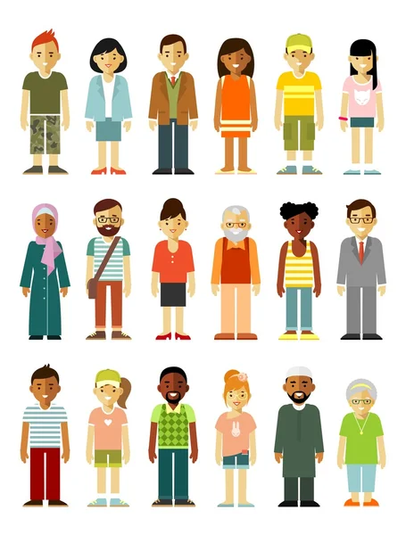 People characters standing together set — Stock Vector
