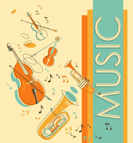 Vintage musical background — Stock Vector
