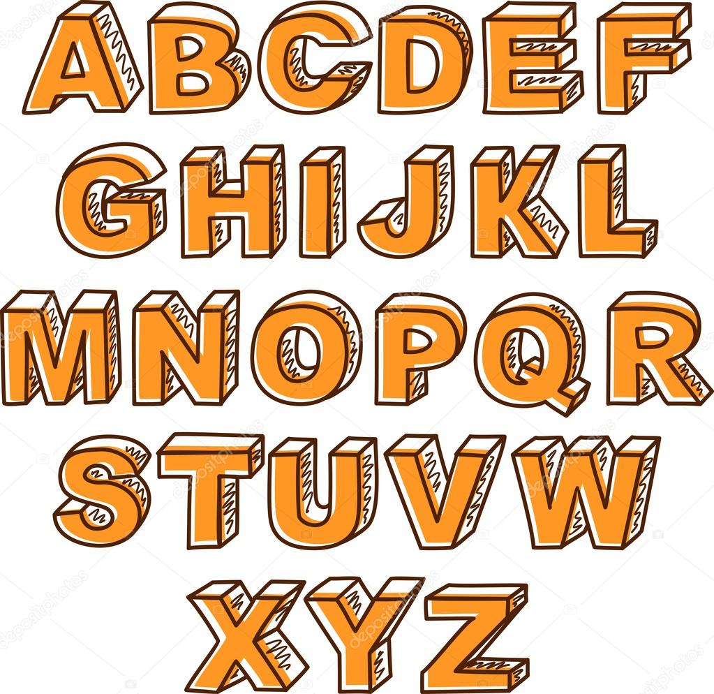 Vector hand drawn ABC letters