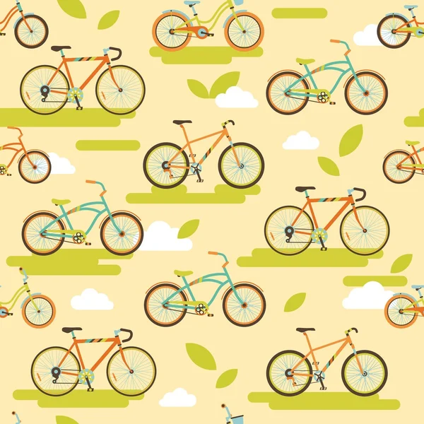 Patrón de bicicleta sin costura — Vector de stock