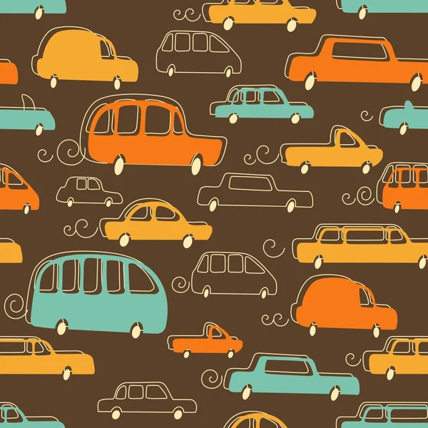 Fond sans couture avec des voitures — Image vectorielle