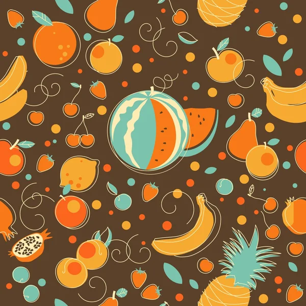 Fruit fond sans couture — Image vectorielle