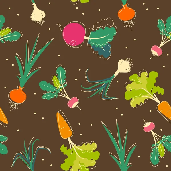 Fond de légumes sans couture — Image vectorielle