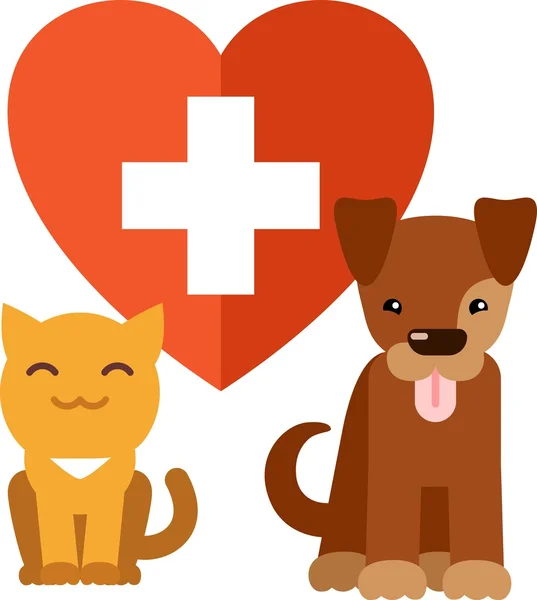 Veterinärmedicinska logotyp med katt och hund — Stock vektor