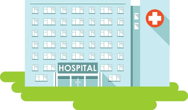 Edificio del hospital sobre fondo blanco — Vector de stock