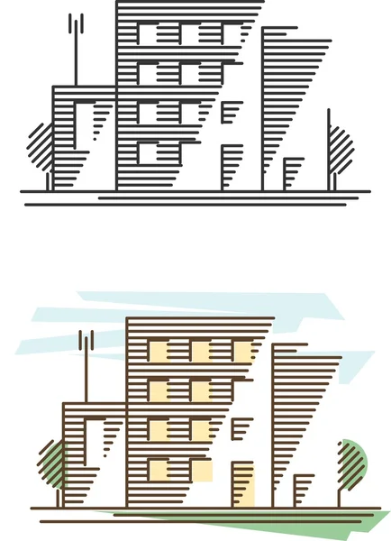 Bâtiments icônes ensemble — Image vectorielle
