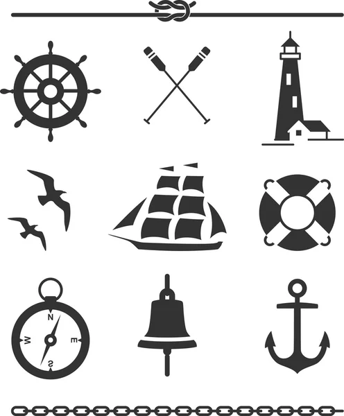 Nautical icons — Stock Vector