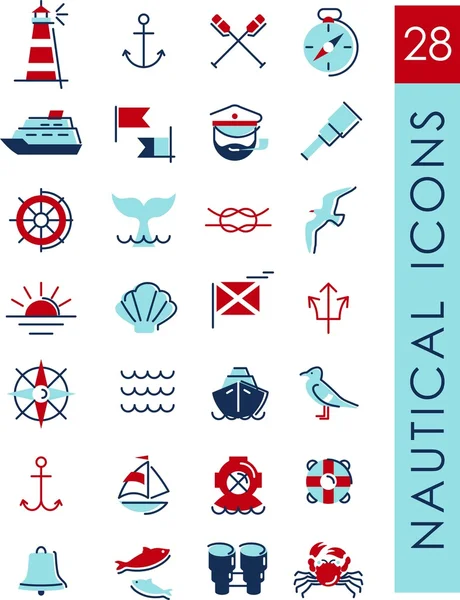 Nautical icons — Stock Vector