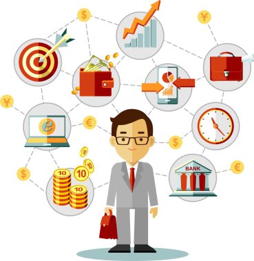 İşadamı iş kavramı