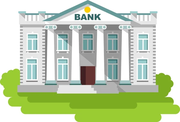 Bank building in flat style — Stock Vector