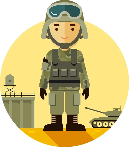 Soldado en uniforme — Vector de stock