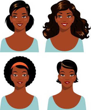 Afro-Amerikan etnik güzel kadın kümesi