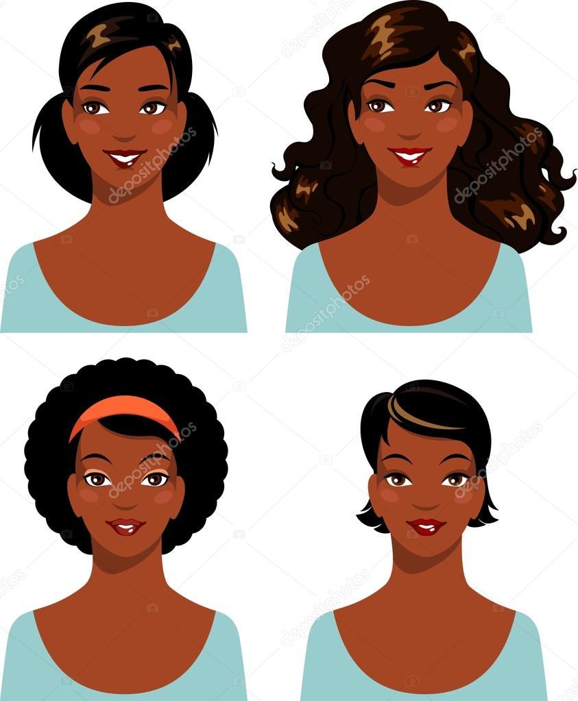 Set of african american ethnic beautiful woman Stock Vector by ...