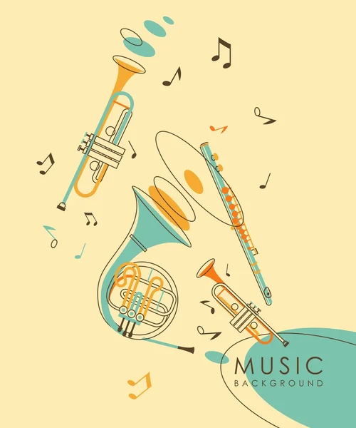 Fondo musical abstracto vintage — Vector de stock