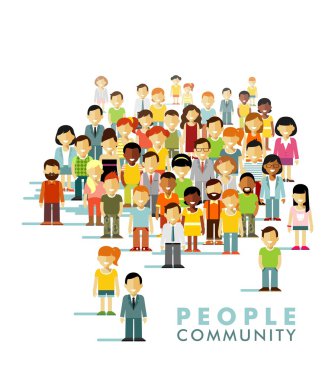Modern çok kültürlü toplum kavramı kişi düz stil ile