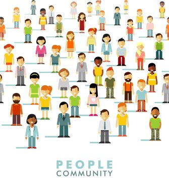 Modern çok kültürlü toplum kavramı kişi düz stil ile