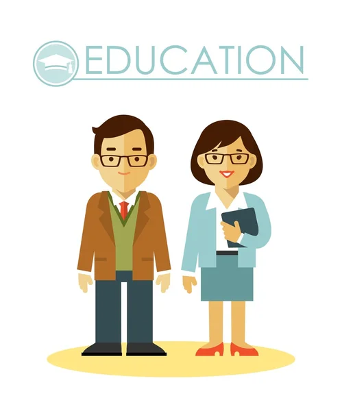 Concepto de educación con profesión docente — Vector de stock